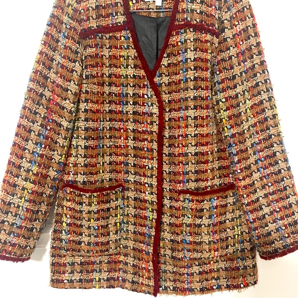 Anthropologie x Ett Twa • berwyn tweed jacket red sz S - Picture 12 of 14